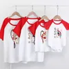 Китайский стиль летняя семья выглядит подходящие наряды футболки одежда мать отец сын дочь дети детская печать 210429
