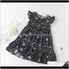 Bebê roupas bebê, crianças maternidadeMenoea vestidos de verão estilo moda crianças -sleeve casual vestido preto animais festa de padrão 2-7years g