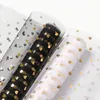 50 CM * 5Y Aşk Yıldız Glitter Tül Rulo Makara Zanaat Düğün Dekorasyon Buket Wrap Organze Sheer Gazlı Bez Masa Koşucu