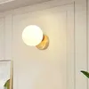 Moderno minimalista interior lâmpada de parede nórdico quarto cabeceira wandlamp luxo corredor criativo bola de vidro luzes de parede preto cobre 210724