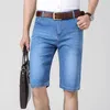 Mäns jeans mens lätta tunna denim shorts 2022 sommar klassisk märke mjuk bomull stretch business casual rak ljusblå, 1009
