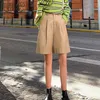 Koreanischen Stil PU Leder Shorts Frauen Herbst Winter Elastische Taille Lose Hosen Plus Größe ShortsMode Kleidung 8207 210510