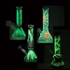 Glow In The Dark Glass Bong Hookahs Different Styles Oil Dab Rigs Beaker Bongs Clear Water Pipes With 18mm Glass Bowl Diffused Downstem