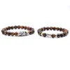 Bracelets de charme Bracelete de casal de moda 2 conjuntos de joias homens 8mm de lava natural de lava buda reiki ioga yoga women bileklik