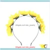 Hair Jewelry Jewelryhair Clips & Barrettes Sunflower Headband Floral Flower Crown Band Wreath Headpiece Drop Delivery 2021 Qtw1D