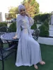 Vêtements ethniques Robe musulmane Femmes Mode Dentelle Perle Lâche Arabe Dame Robe Abaya Dubaï Turquie Ceinture Donsignet