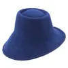 Lawliet 100% lã sentiu chapéus de inverno para mulheres largo fedora fedora especial inclinação assimétrica igreja chapéu t289 210608