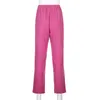 Pink Y2K Spodnie dresowe Vintage Corduroy Spodnie Kobiet Estetyczna Moda Harajuku Długa Wysoka Talia Proste Spodnie Kobiet Capri 210415