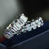 Anello di fidanzamento classico stile caldo Cuore quadrato da donna Ovale AAA Zircone Lustro S925 Gioielleria di marca in platino placcato argento puro 2022