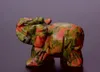 Pietre preziose naturali intagliate Clinozoisite Elephant Pocket Statue Healing Decor
