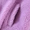 Hiver élégant col cranté poilu Shaggy fausse fourrure long manteau violet femme en peau de mouton moelleux x-long vestes garder au chaud vêtements d'extérieur 210429