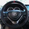 Per Acura CDX ILX TL Coprivolante per auto cucito a mano in finta pelle di mogano personalizzato fai-da-te