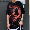 대형 Tshirts 힙합 펑크 록 고딕 티셔츠 셔츠 Streetwear 캐주얼 루즈 코튼 Hipster Harajuku T 셔츠 탑 210602