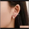 Drop levering 2021 Europese Amerikaanse stijl sets sieraden kristal opaal bruids ketting oorbellen eenvoudige tweedelige set L5MZI