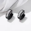 Hoop & Huggie Cool Hip-hop Black Stainless Steel Earrings Fashion Jewelry Cross Heart Design Women Men Gifts