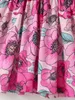 Toddler Girls Floral Print Flaunce Rękaw Ruffle Trim Sukienka She02