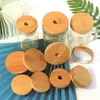 Stock Bamboo Jar Tumbler Lid Cup Cap Mug Cover Drinkware Splash Spill Proof Top Silicone Seal Ring With Paint Coating Mold-free Dia 70mm/86mm Optional 15mm Straw Hole