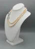 Collana di perle d'acqua dolce rosa da 8-9 mm annodate a mano micro intarsio zircone testa di leopardo chiusura gioielli di moda 45-48 cm