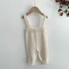 Nieuw Born Baby Girl Kleding Lente Product Zuigelingen Baby Boy Gebreide Effen Kleur Overalls Siamese Large1-3years PP Broek 210413