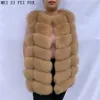 Натуральный меховой жилет Женская зимняя осенняя пальто теплый из натуральных женщин настоящий подлинный VES 211019