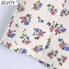 Zevity New Women Vintage Floral Print Gonna di lino casual Faldas Mujer Cerniera laterale femminile Split Slimming Summer Vestidos QUN750 210412