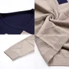 Browon Jesień Vintage Sweter Mężczyźni Collorless Christmas S Fashion V-Neck Casual Slim S for Business 210918