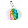 mini pops fidget leksak sin push bubbla enkel dimple anti stress relief keychain trinket sensory autism ångest nyckelring