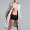 Heren Satin Silk Luxe Pyjamas Kimono Bathrobe Robe Dedeljurk PJS LOUNGEWAR MEN's EENDAME SIMULATIE SILK NACHTHOUD H0825