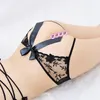 Sexig Erotisk Underkläder Kvinnor Öppna Crotch Panties Lace Thongs för Sex Nightwear Crotchless Bowknot Women's