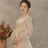 Lace Mesh Maternity Dress Po Shoot Fairy White Embroidery Flower Boho Long Pregnant Gown Woman Pography Costume 281 H19736051