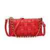 豪華なハンドバッグレザークロスボディバッグ織りデザインショルダーメスの小さなハンドバッグと財布
