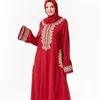 Ethnic Clothing Abaya Muslim Fashion Plus Size Women's Embroidered Large Hem Long Skirt With Headscarf Islamic Dress