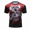 New BJJ Rashguard t Shirt قميص ضغط الرجال MMA Fitness Fight Top Muay Thai Tees Jiu Jitsu Stid