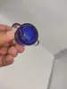 14mm masculino misturado azul azul redondo redondo de vidro grosso bong profundo