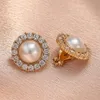 S2248 Bohemian Fashion Jewelry Faux Pearl Ear Clip Women's Elegant Zircon Earcuff Earring Earclip Earrings