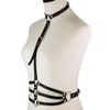 Belts 100% Handmade Punk Gothic PU Leather Harness Bra Top Heavy Duty 3 Rows Body Bondage Waist Belt Cincher Suspender