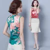 vestidos de verano blusas mujer de moda Sleeveless Print Spliced Vintage women shirts 3XL plus size womens clothing 4750 50 210417