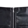 Black PU Leather Skirt Women Sexy High Waist Bodycon Surplice Wrap Office Ladies Asymmetrical Club Party D30 210629