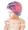 Baby Tie-Dye Turban Cap India's Hat Bowknot Hoofdbanden Elasticiteit Headwraps Stretchy Hair Bands Kinderen Meisjes Mode Haren Accessoires WMQ1250