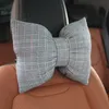 Seat Cushions Diamond Bowknot Car Neck Pillow Classic Plaid Fabric Auto Interior Headrest Support Waist Pillows Accessories For Girls