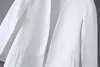 Femmes élégantes couleur blanche noire col en V fendu manteau de manteau décontracté bureau dame porter des vêtements d'extérieur veste de costume point ouvert tops CT237 211112