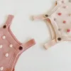 Infant Baby Boys Girls Knit Braces Rompers Clothing Spring Autumn Kids Boy Girl Sleeveless Clothes 210429