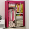 Kledingkast Draagbare Garderobe Closet Storage Organizer Kleding Hangende Rek met plank