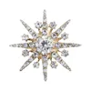 Pins, broches high-end strass estrela broche espumante cristal floco de neve pino de lapela moda jóias para mulheres presente de natal