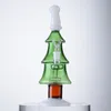 Julstil Glas Bongs Xmas Tree Hookahs Mini Små Rigg Duschhuvud Vattenrör 5mm Tjock Glas Bong Med Skål