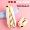 Cartoon Silicone Large-Capacity Student Pencil Case Unzip Multifunction Pen School Stationery Storage Bag Supplies Cosmetic Bags & Cases