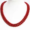 Corail rouge artificiel perles rondes 8mm 10mm 12mm jolies femmes collier vêtements de fête longue chaîne bijoux 36 pouces B1488