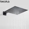 Becola Black Chrome Square Rain Głowica Prysznic UltraThin 2 mm 10 Cal Wybór Łazienka Ściana Sufitowa Montaż ramię 210724