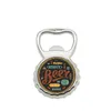 2 in 1 Fridge Magnet Sublimation Blank Metal Opener Silver Color Beer Bottle Corkscrew Outdoor Portable Openers