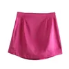 Stylish Elegant Satin Mini Skirt Women Fashion High Waist Skirts Female Casual Faldas 210629